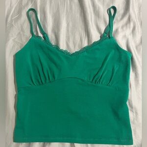 emerald green hollister lace cami size small